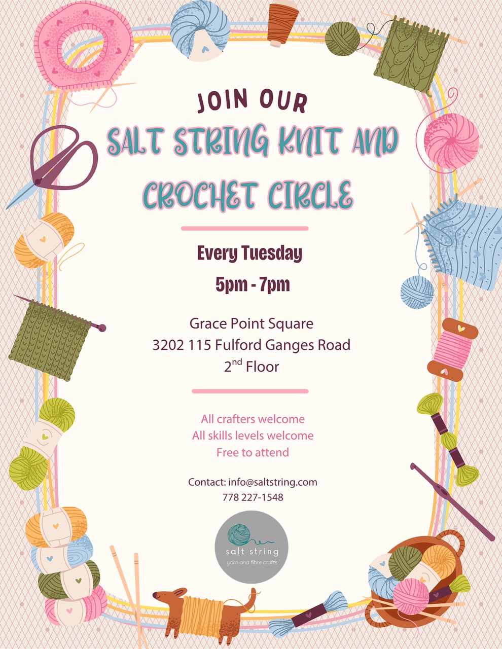 Knit & Crochet Circle tuesday 5:30-7:30